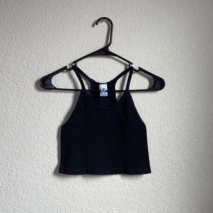 Black crop tank top
